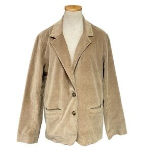Xirena Jacket Women's Large Tan Corduroy Buttons Collared Blazer